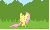 Size: 500x300 | Tagged: safe, artist:cybersp0nge, fluttershy, pegasus, pony, g4, adorawat, animated, dumb running ponies, eyes closed, female, fetal position, grass, mare, sky, solo, wing hands