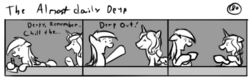 Size: 802x253 | Tagged: safe, artist:tetrapony, derpy hooves, pegasus, pony, comic:the daily derp, g4, comic, female, mare, microphone, the almost daily derp