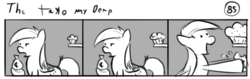 Size: 802x253 | Tagged: safe, artist:tetrapony, derpy hooves, pegasus, pony, comic:the daily derp, g4, comic, female, mare, the take my derp