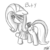 Size: 1000x1000 | Tagged: dead source, safe, artist:speccysy, fluttershy, pegasus, pony, g4, bandage, female, floppy ears, looking at you, mare, monochrome, signature, simple background, solo, white background