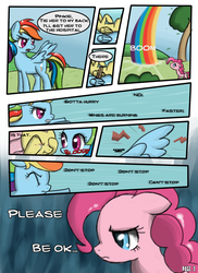 Size: 800x1100 | Tagged: safe, artist:speccysy, fluttershy, pinkie pie, rainbow dash, comic:sight for really sore eyes, g4, blood, comic, crying, female, lesbian, mare, ship:flutterpie, shipping