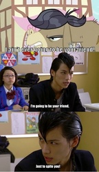 Size: 443x768 | Tagged: safe, edit, edited screencap, screencap, cranky doodle donkey, donkey, a friend in deed, g4, beware of friendship, forced crossover meme, gentaro kisaragi, kamen rider, kamen rider fourze, photo