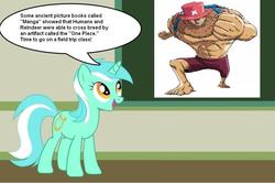 Size: 884x587 | Tagged: safe, lyra heartstrings, pony, g4, chalkboard, human studies101 with lyra, meme, one piece, tony tony chopper