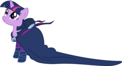 Size: 7200x3940 | Tagged: safe, artist:90sigma, mare do well, twilight sparkle, pony, unicorn, g4, the mysterious mare do well, female, mare, mare do well costume, simple background, solo, transparent background, unicorn twilight