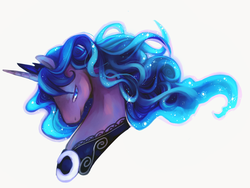 Size: 700x526 | Tagged: dead source, safe, artist:theuselesstoe, princess luna, alicorn, pony, g4, bust, female, mare, portrait, profile, simple background, solo, white background