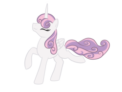 Size: 1600x1200 | Tagged: safe, artist:pvt-llama, sweetie belle, alicorn, pony, g4, alicornified, female, race swap, simple background, solo, sweetiecorn, transparent background, xk-class end-of-the-world scenario