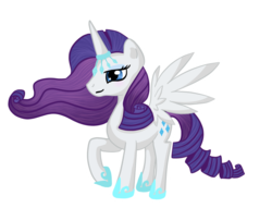 Size: 850x650 | Tagged: safe, artist:pvt-llama, rarity, alicorn, pony, g4, alicornified, female, race swap, raricorn, simple background, solo, transparent background