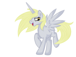 Size: 800x600 | Tagged: safe, artist:pvt-llama, derpy hooves, alicorn, pony, g4, alicornified, derpicorn, female, race swap, simple background, solo, transparent background