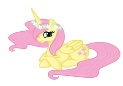 Size: 850x600 | Tagged: safe, artist:pvt-llama, fluttershy, alicorn, pony, g4, alicornified, female, fluttercorn, race swap, simple background, solo, transparent background