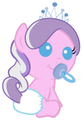 Size: 2200x3200 | Tagged: safe, artist:beavernator, diamond tiara, earth pony, pony, g4, baby, baby pony, diaper, foal, high res, pacifier