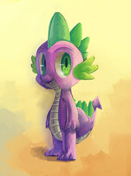 Size: 456x609 | Tagged: safe, artist:mewball, spike, dragon, g4, male, solo
