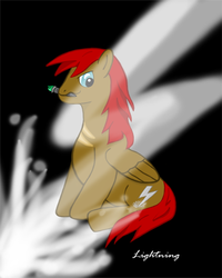 Size: 400x500 | Tagged: safe, artist:thexiiilightning, oc, oc only, oc:lightning, pegasus, pony, looking at you, simple background