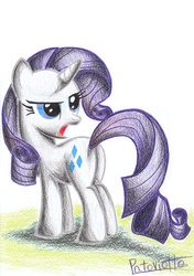 Size: 1407x2003 | Tagged: safe, artist:patoriotto, rarity, pony, g4, pixiv, solo, traditional art