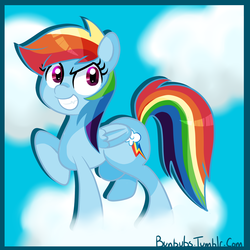 Size: 3000x3000 | Tagged: safe, artist:nommienom, rainbow dash, pegasus, pony, g4, cloud, female, high res, mare, solo