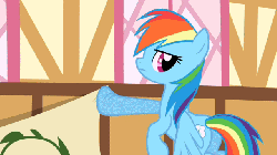 Size: 640x360 | Tagged: safe, screencap, derpy hooves, rainbow dash, pegasus, pony, g4, the last roundup, animated, female, mare