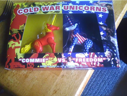Size: 698x525 | Tagged: safe, oc, oc:commie, oc:freedom, pony, unicorn, bootleg, cold war, cold war unicorns, communism, duo, freedom, hammer and sickle, history, irl, lenin, nation ponies, not big macintosh, not shining armor, photo, ponified, rule 85, soviet union, toy, uncle sam, united states, vladimir lenin, wat, win