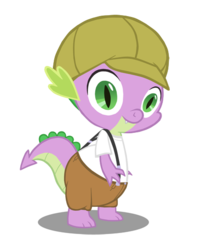 Size: 450x544 | Tagged: dead source, safe, artist:queencold, spike, dragon, g4, clothes, looking at you, simple background, transparent background, vector