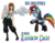 Size: 2310x1822 | Tagged: dead source, safe, artist:the-orator, rainbow dash, human, pony, g4, dog tags, female, goggles, human ponidox, humanized, new lunar republic, self paradox, self ponidox, simple background, transparent background