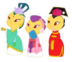 Size: 550x470 | Tagged: safe, artist:queencold, oc, oc only, oc:princess bi, oc:princess min, oc:princess ren, chinese dragon, dragon, eastern dragon, g4, baby dragon, dragoness, simple background, transparent background