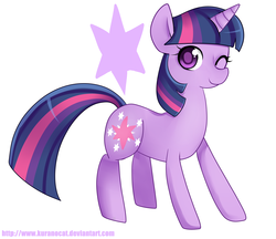 Size: 3700x3200 | Tagged: safe, artist:kuranocat, twilight sparkle, pony, unicorn, g4, female, high res, looking at you, mare, one eye closed, solo, unicorn twilight, wink