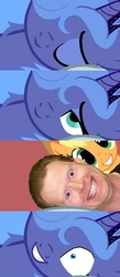 Size: 400x915 | Tagged: safe, applejack, princess luna, pony, g4, bed meme, cockmongler, exploitable meme, meme, morning after, s1 luna, tenso, waking up