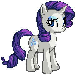 Size: 300x300 | Tagged: safe, artist:pix3m, rarity, pony, unicorn, g4, female, gif, horn, mare, non-animated gif, pixel art, simple background, solo, transparent background