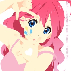 Size: 600x600 | Tagged: safe, artist:mirakurunaito, pinkie pie, human, g4, armpits, female, humanized, k-on, parody, solo