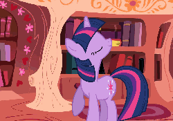 Size: 1000x700 | Tagged: safe, artist:mixermike622, twilight sparkle, pony, unicorn, g4, animated, bedroom eyes, blinking, cute, female, gif, golden oaks library, it's magnificent, library, lip bite, love face, mare, parody, scene parody, solo, twiabetes, unicorn twilight