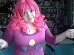Size: 640x480 | Tagged: safe, pinkie pie, human, g4, cosplay, irl, irl human, photo, shrug, solo