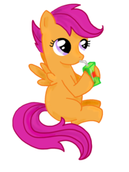 Size: 900x1200 | Tagged: safe, artist:lintball13, scootaloo, g4, juice box, simple background, transparent background