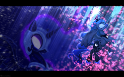 Size: 1320x824 | Tagged: dead source, safe, artist:lova-gardelius, nightmare moon, princess luna, alicorn, pony, g4, eyes closed, female, letterboxing, mare