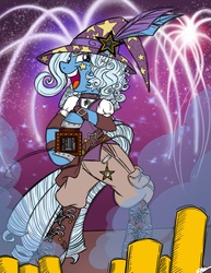 Size: 2550x3300 | Tagged: safe, artist:bunnimation, trixie, pony, unicorn, g4, female, fireworks, high res, mare, solo, steampunk