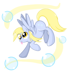 Size: 1600x1600 | Tagged: safe, artist:natsu714, derpy hooves, pegasus, pony, g4, abstract background, bubble, female, mare, solo, tongue out, transparent background