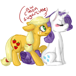 Size: 500x500 | Tagged: artist needed, source needed, safe, applejack, rarity, g4, female, lesbian, mare, ship:rarijack, shipping, simple background