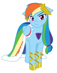 Size: 1000x1266 | Tagged: safe, artist:taxidermy-animals, rainbow dash, pegasus, pony, g4, clothes, dress, female, gala dress, mare, simple background, solo, transparent background