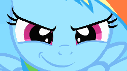 Size: 640x360 | Tagged: safe, screencap, rainbow dash, pony, g4, season 1, the cutie mark chronicles, animated, female, filly, filly rainbow dash, foal, gif, licking, licking lips, solo