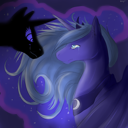 Size: 800x800 | Tagged: safe, artist:kayziomau, nightmare moon, princess luna, g4, crying, s1 luna