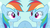 Size: 1106x616 | Tagged: safe, rainbow dash, g4, female, hub logo, hubble, mirrored, unitinu