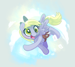 Size: 900x800 | Tagged: safe, artist:mazzlebee, derpy hooves, pegasus, pony, g4, female, mail, mare, solo