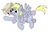 Size: 859x552 | Tagged: safe, artist:tehflah, derpy hooves, dinky hooves, pegasus, pony, g4, equestria's best mother, female, flying, happy, mare, simple background, white background