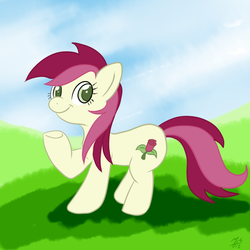 Size: 800x800 | Tagged: safe, artist:tehflah, roseluck, pony, g4, female, smiling, solo