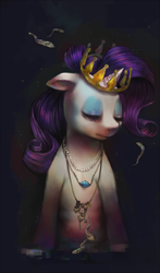 Size: 469x800 | Tagged: dead source, safe, artist:crookedtrees, rarity, fish, g4, crown, solo