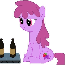 Size: 300x300 | Tagged: safe, artist:tomdantherock, berry punch, berryshine, earth pony, pony, g4, animated, beer, drunk, female, mare, simple background, solo, transparent background