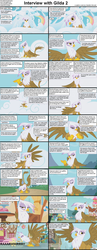 Size: 1282x3304 | Tagged: safe, gilda, granny smith, griffon, comic:celestia's servant interview, g4, background pony, caption, comic, hilarious in hindsight, interview