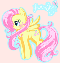 Size: 950x1000 | Tagged: safe, artist:sugaryrainbow, fluttershy, pegasus, pony, g4, blushing, female, looking away, mare, name, outline, profile, simple background, solo, spread wings, wings