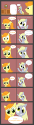 Size: 1418x5132 | Tagged: safe, artist:wrongness, carrot top, derpy hooves, golden harvest, pegasus, pony, g4, comic, female, i emptied your fridge, mare