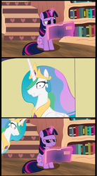 Size: 982x1780 | Tagged: safe, twilight sparkle, pony, unicorn, princess molestia, g4, book, golden oaks library, unicorn twilight