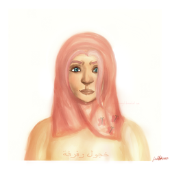 Size: 1236x1246 | Tagged: safe, artist:junitathiessen, fluttershy, human, g4, hijab, humanized, islam, islamashy