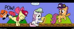 Size: 5000x2000 | Tagged: safe, artist:dtcx97, apple bloom, scootaloo, sweetie belle, g4, cutie mark crusaders, male, mario, nintendo, super mario bros.