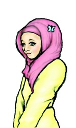 Size: 298x500 | Tagged: safe, fluttershy, human, g4, hijab, humanized, islam, islamashy